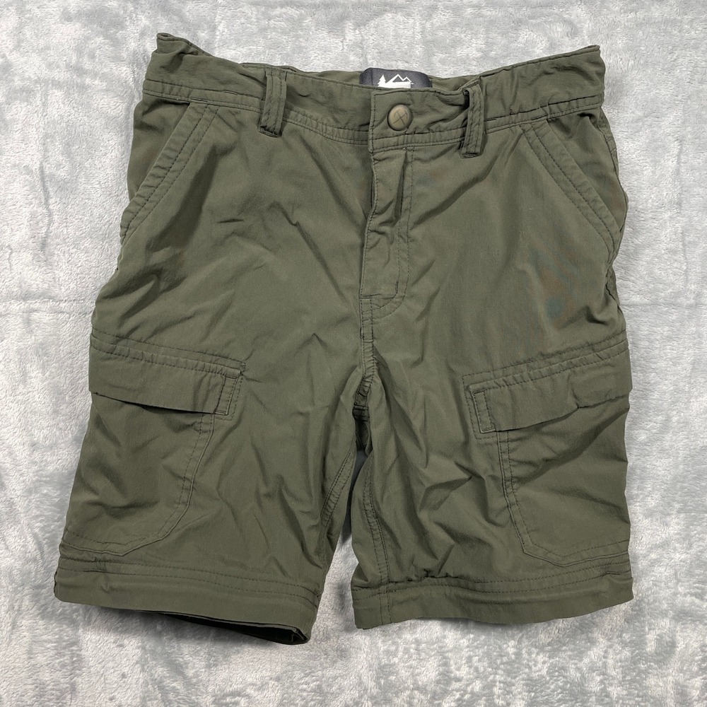 REI Co Op Kids Cargo Shorts Olive Green Adjustable Waist Size Small 8